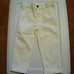 White, cuffed corduroy pant